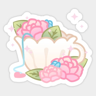 Floral vintage teacup Sticker